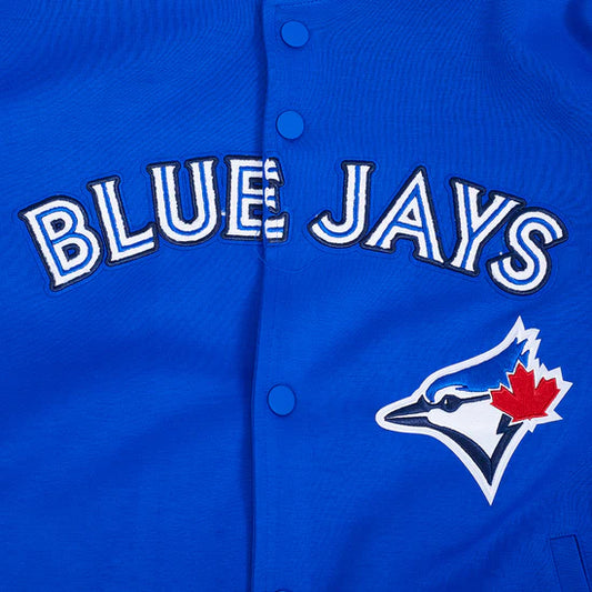 PRO STANDARD MLB TORONTO BLUE JAYS CURRENT LOGO PRO GAME DAY MEN'S ROYAL BLUE DOUBLE KNIT JACKET