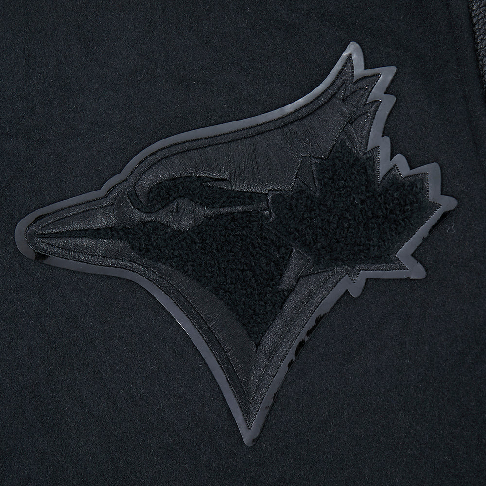PRO STANDARD MEN'S MLB TORONTO BLUE JAYS CLASSIC WOOL ALL BLACK VARSITY JACKET