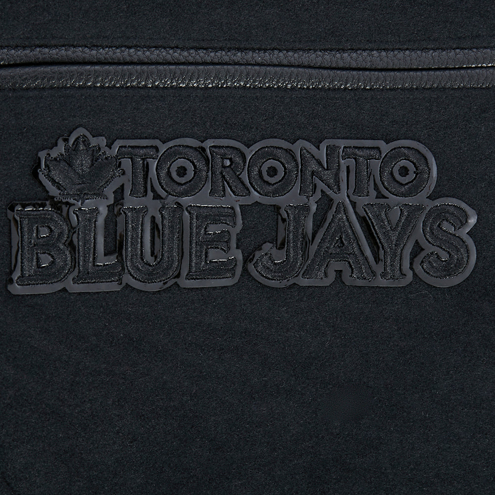 PRO STANDARD MEN'S MLB TORONTO BLUE JAYS CLASSIC WOOL ALL BLACK VARSITY JACKET
