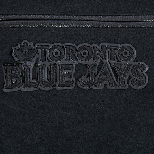 PRO STANDARD MEN'S MLB TORONTO BLUE JAYS CLASSIC WOOL ALL BLACK VARSITY JACKET