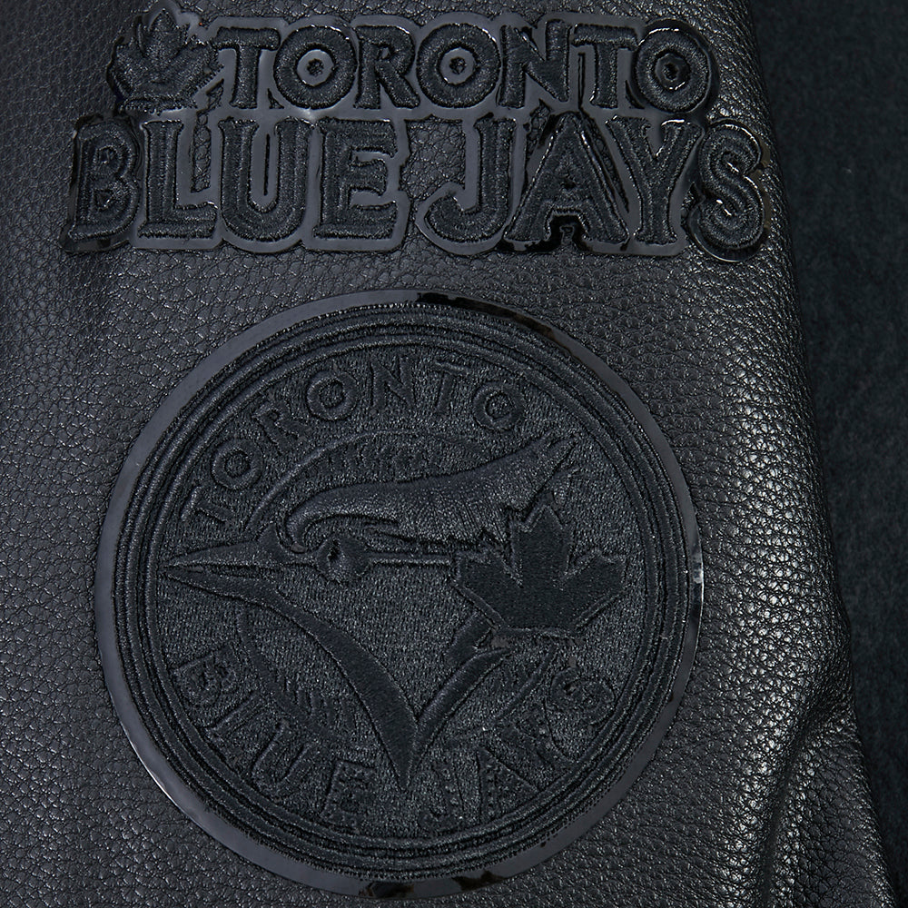 PRO STANDARD MEN'S MLB TORONTO BLUE JAYS CLASSIC WOOL ALL BLACK VARSITY JACKET