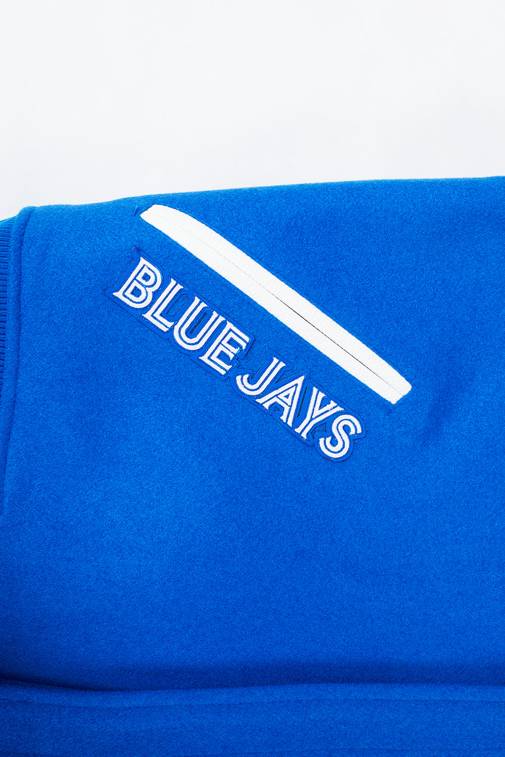 PRO STANDARD MEN'S MLB TORONTO BLUE JAYS CLASSIC WOOL ROYAL BLUE/ WHITE VARSITY JACKET