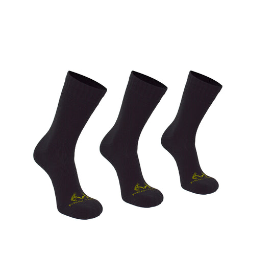 REALTREE MEN'S 3 PAIR LONG CREW SOCKS & CAP COMBO SET (BLACK/OLIVE)