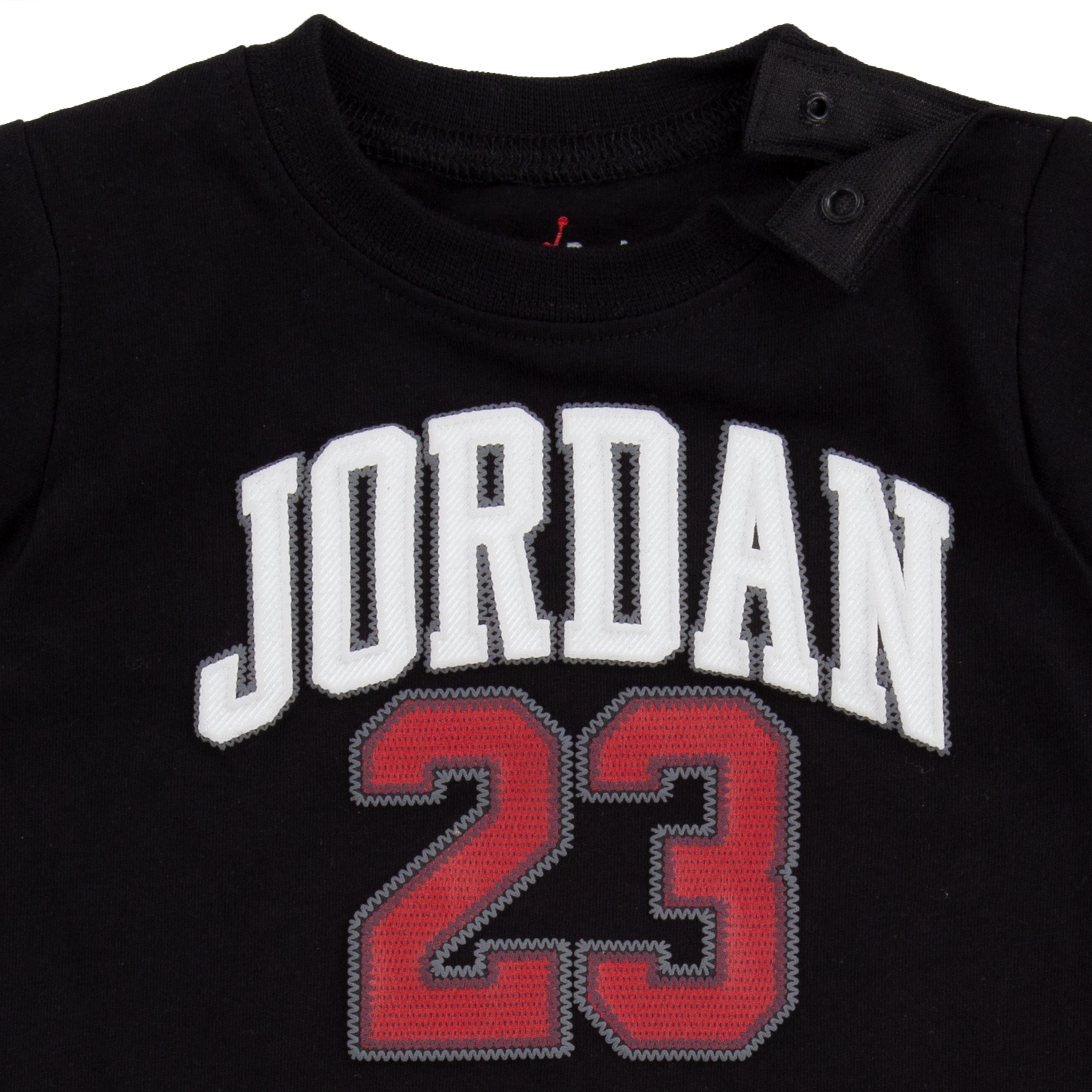 JORDAN NEWBORN ROMPER & BOOTIE SET (BLACK SIZE 0-6 MONTHS)