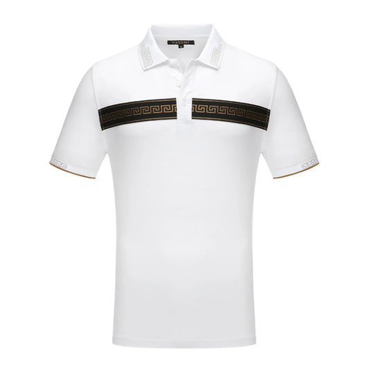 PAVINI MEN'S FASHION POLO DESIGN T-SHIRT (WHITE P-2014)