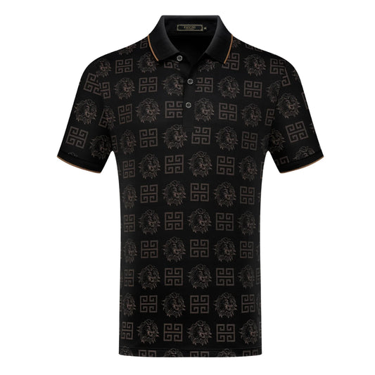 PAVINI MEN'S FASHION POLO DESIGN T-SHIRT (BLACK P-3286)