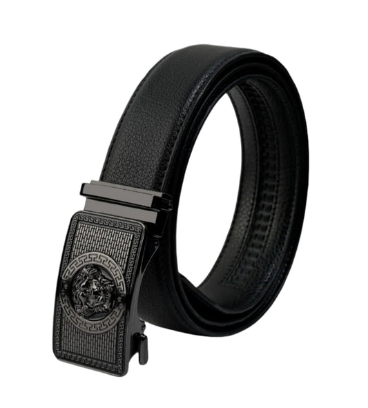 PAVINI MEN'S LEATHER DESIGNER BELT (BLACK)