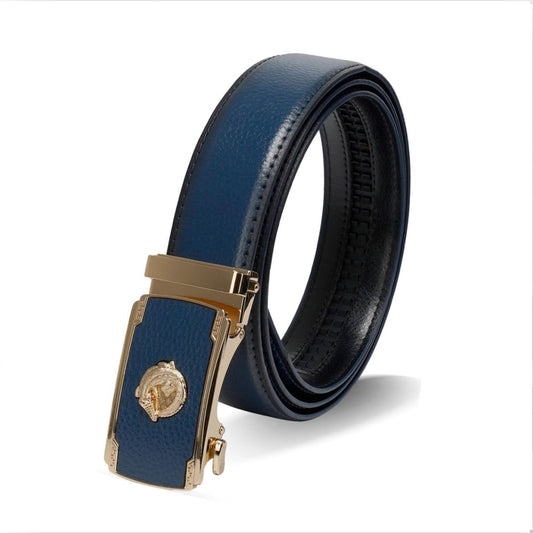 PAVINI MEN'S LEATHER DESIGNER BELT (PB522 NAVY)