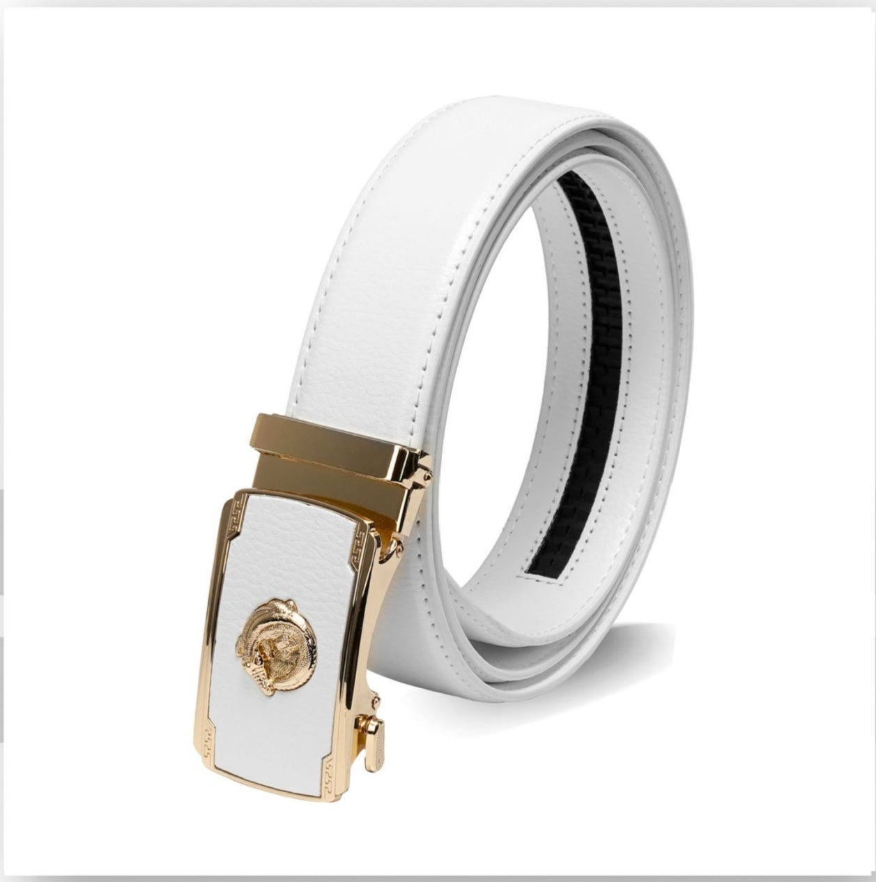 PAVINI MEN'S LEATHER DESIGNER BELT (PB522 WHITE)