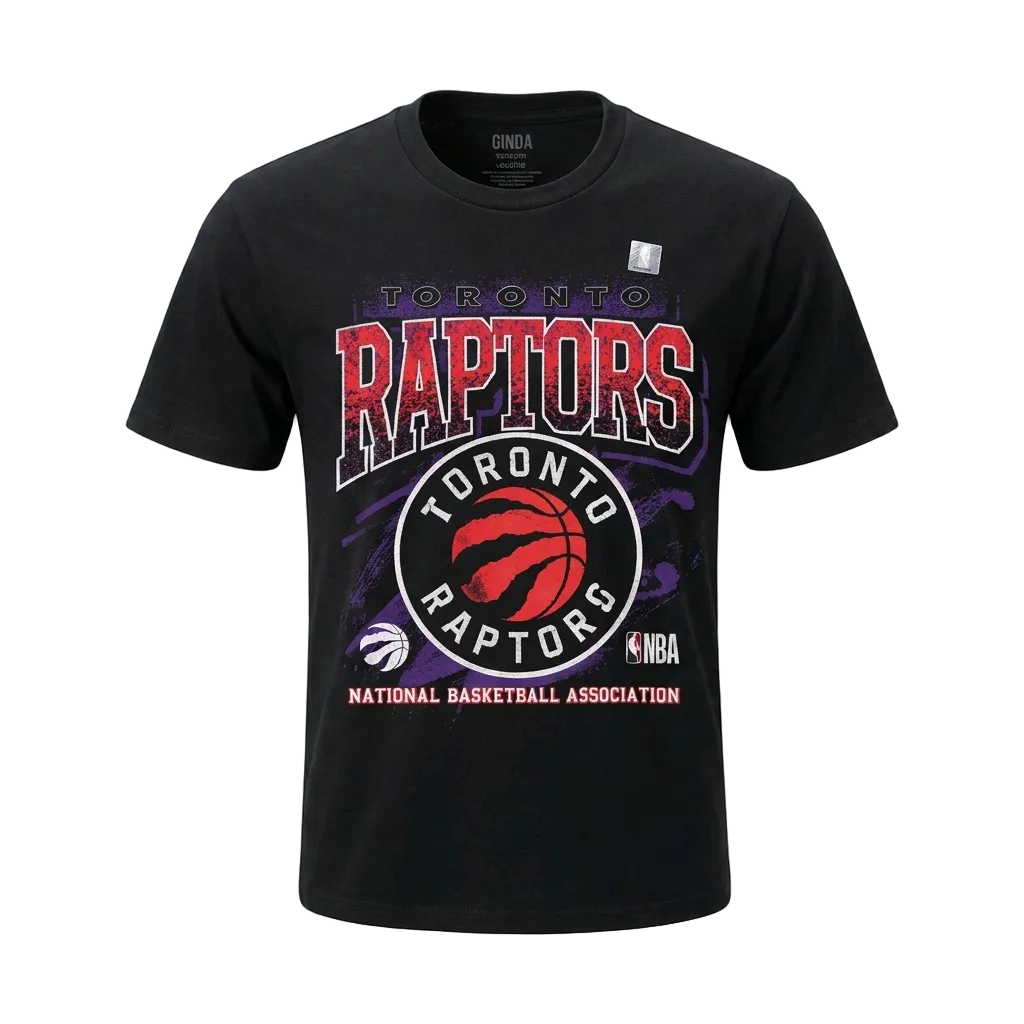 NBA MEN'S TORONTO RAPTORS LOGO BLACK/RED T-SHIRT