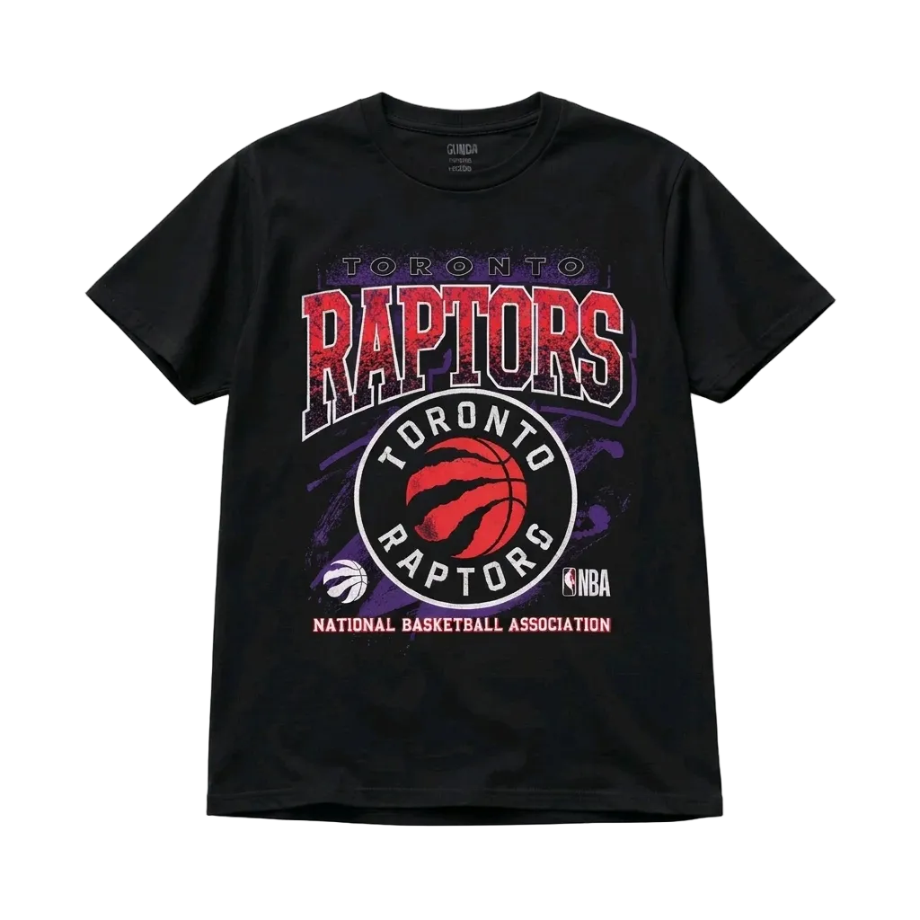 NBA MEN'S TORONTO RAPTORS LOGO BLACK/RED T-SHIRT