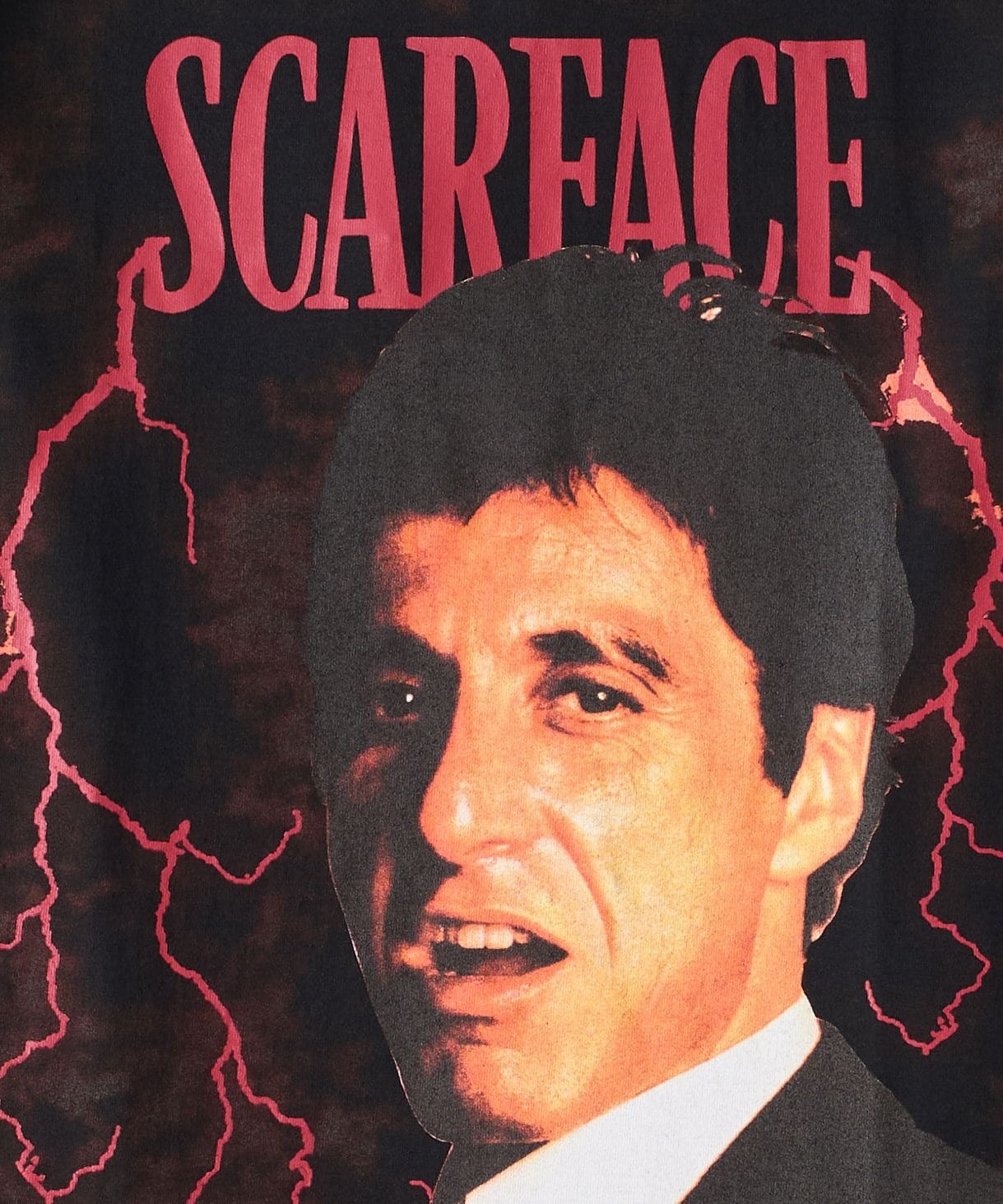 SCARFACE TONY MONTANA FRONT AND BACK GRAPHIC PRINT BLACK T-SHIRT