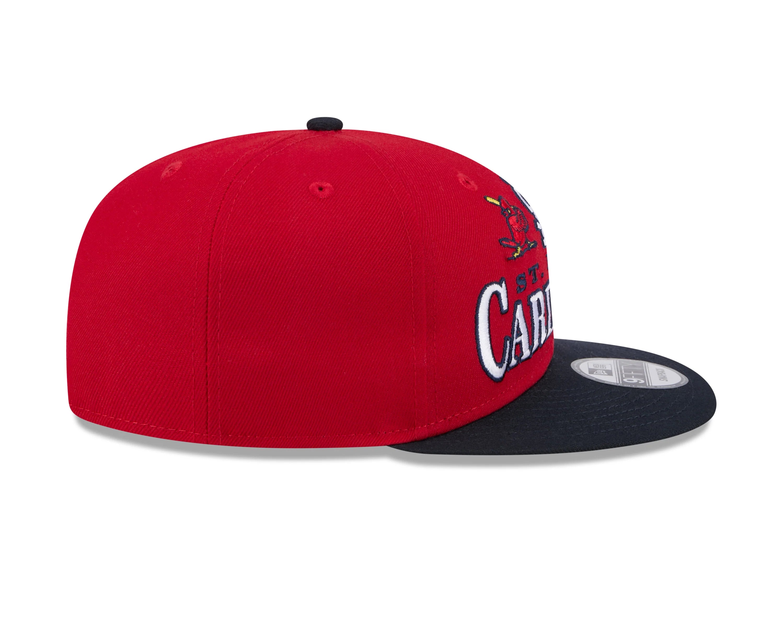 9FIFTY MEN'S NEW ERA MLB ST. LOUIS RED & NAVY BLUE TWO TONE ARCHIVE SNAPBACK HAT