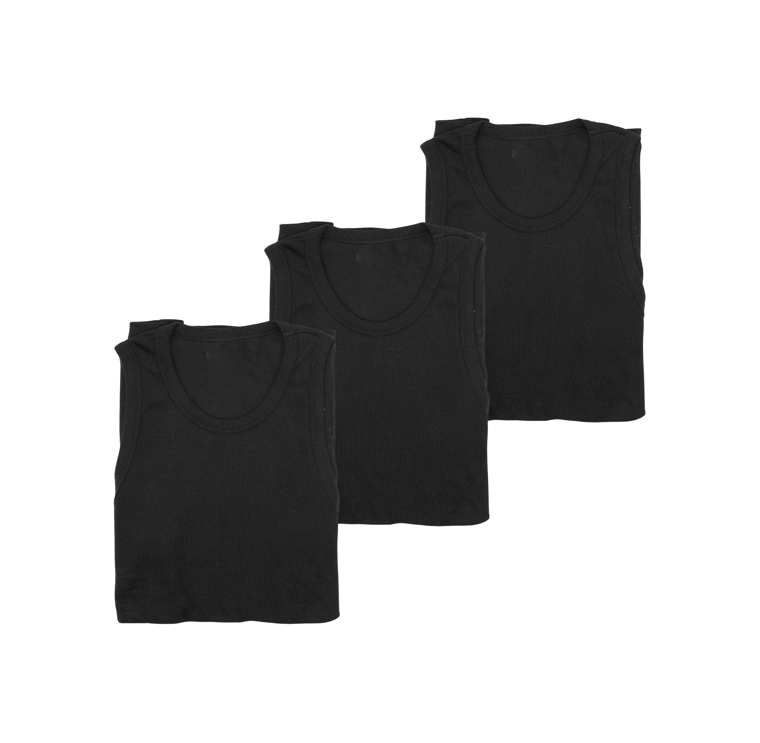 MEN'S BASICS 3-PIECE MARINA TANK TOPS VALUE PACK (BLACK)