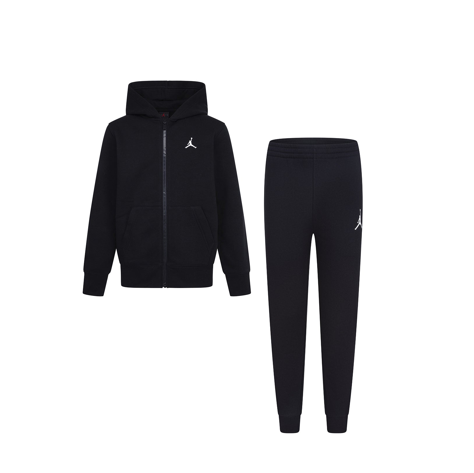 JORDAN YOUTH KIDS ZIP-UP HOODIE & JOGGER SET (BLACK SIZE S-XL)