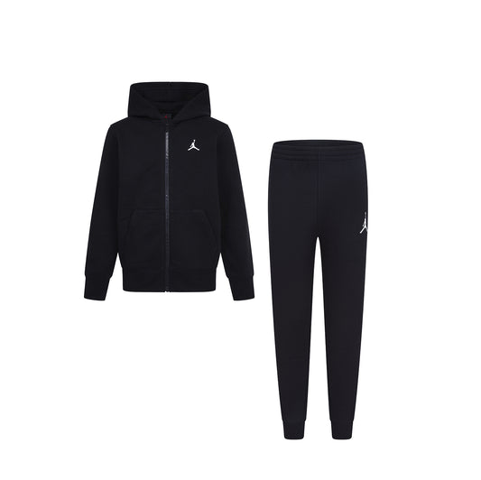 JORDAN YOUTH KIDS ZIP-UP HOODIE & JOGGER SET (BLACK SIZE S-XL)