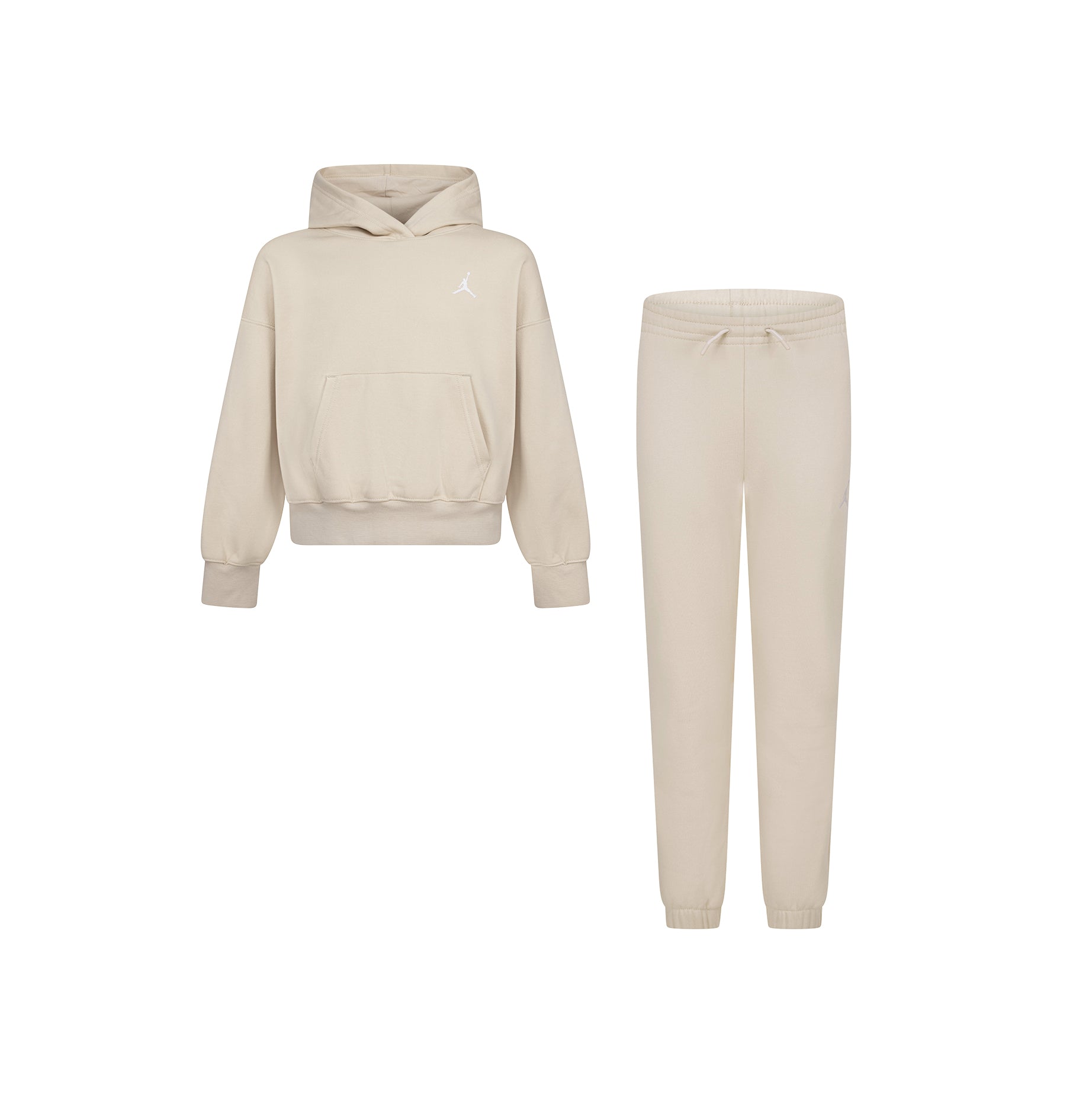 JORDAN YOUTH GIRLS LEGEND BROOKLYN ESSENTIALS PULLOVER HOODIE SET (LIGHT BROWN SIZE S-XL)