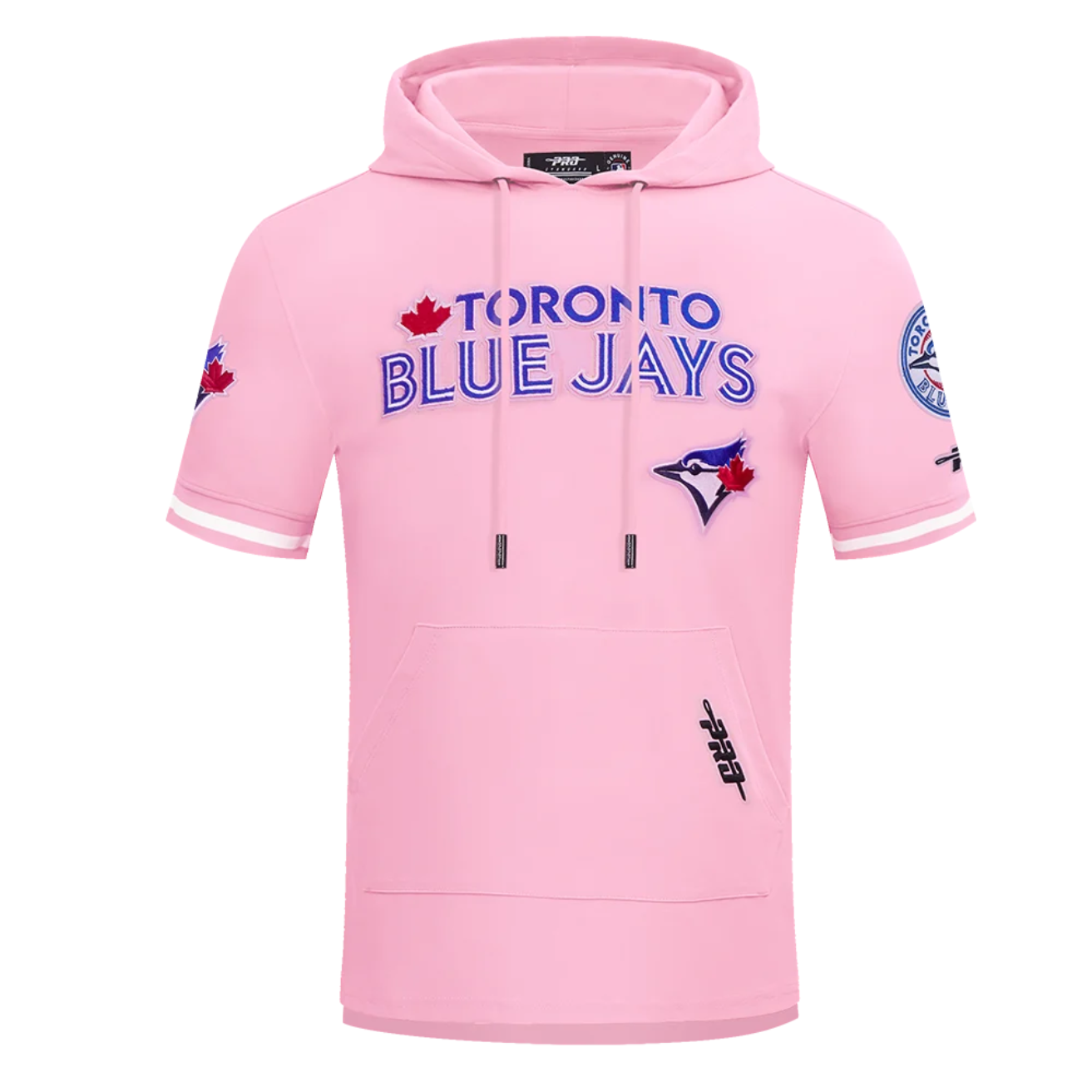 PRO STANDARD MLB TORONTO BLUE JAYS CLASSIC CHENILLE MEN'S PINK T-SHIRT W/ HOOD