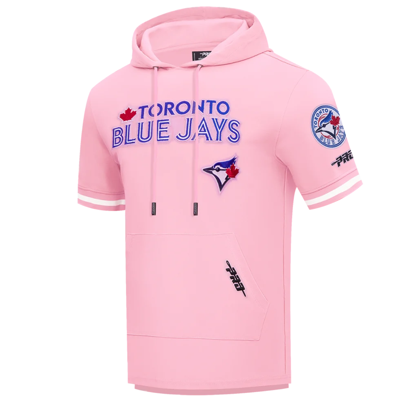 PRO STANDARD MLB TORONTO BLUE JAYS CLASSIC CHENILLE MEN'S PINK T-SHIRT W/ HOOD