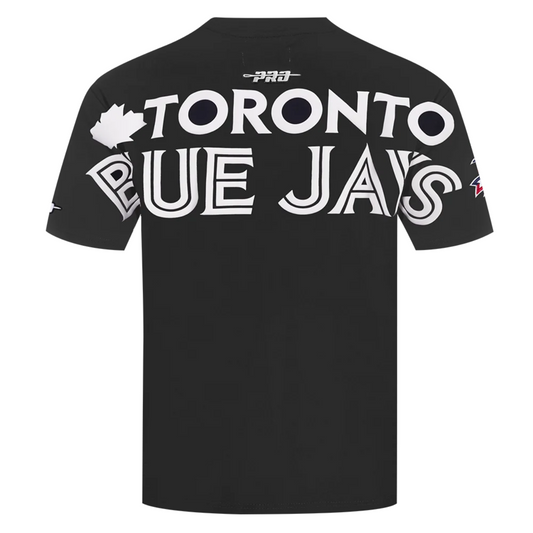 PRO STANDARD MEN'S MLB AMERICAN LEAGUE TORONTO BLUE JAYS CLASSIC CHENILLE BLACK T-SHIRT