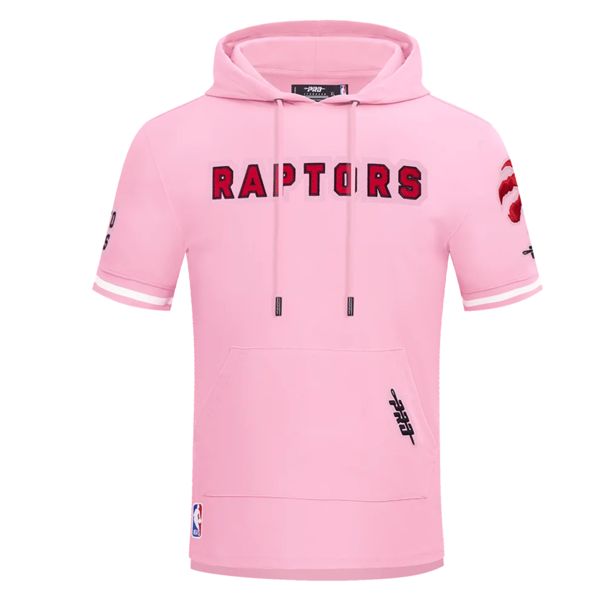 PRO STANDARD NBA TORONTO RAPTORS CLASSIC CHENILLE MEN'S PINK T-SHIRT W/ HOOD