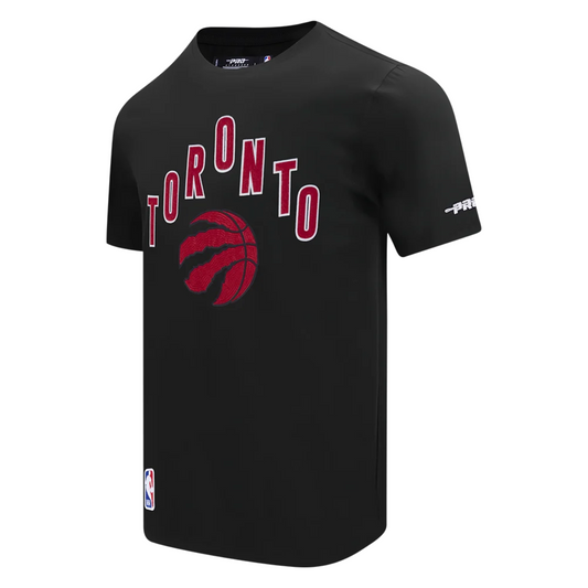 PRO STANDARD MEN'S NBA EASTERN CONFERENCE TORONTO RAPTORS CLASSIC CHENILLE SJ BLACK & RED T-SHIRT