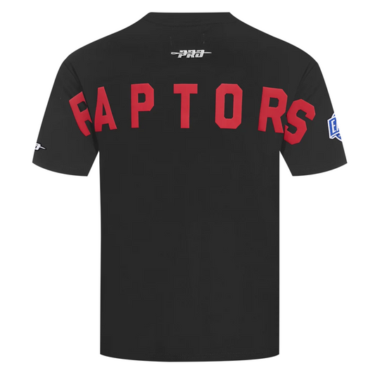 PRO STANDARD MEN'S NBA EASTERN CONFERENCE TORONTO RAPTORS CLASSIC CHENILLE SJ BLACK & RED T-SHIRT