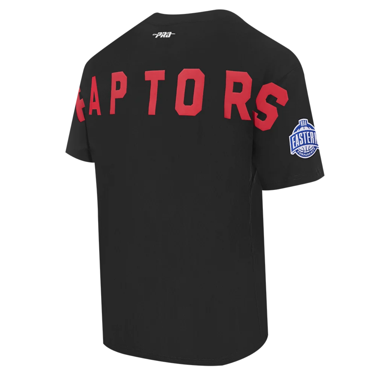PRO STANDARD MEN'S NBA EASTERN CONFERENCE TORONTO RAPTORS CLASSIC CHENILLE SJ BLACK & RED T-SHIRT
