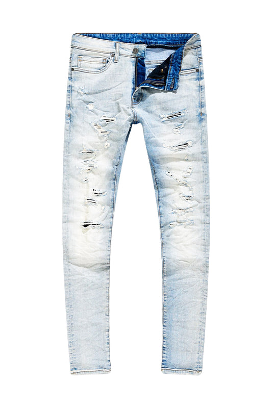 JORDAN CRAIG MEN'S HIGH POINT RIPPED DENIM JEANS (LAGER)