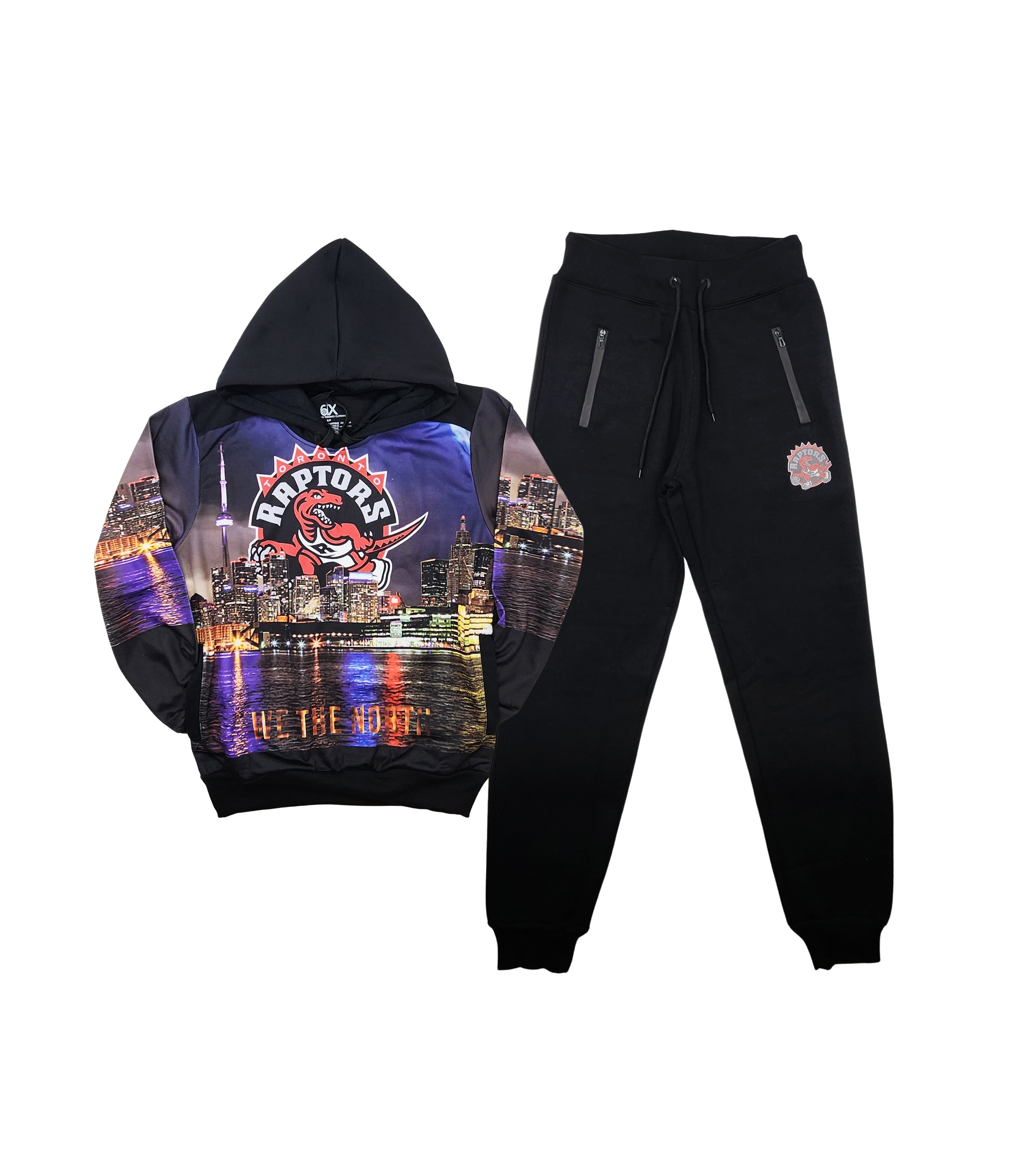 CITY OF DREAMS RAPTORS WE THE NORTH MEN'S FLEECE TRACKSET (BLACK)