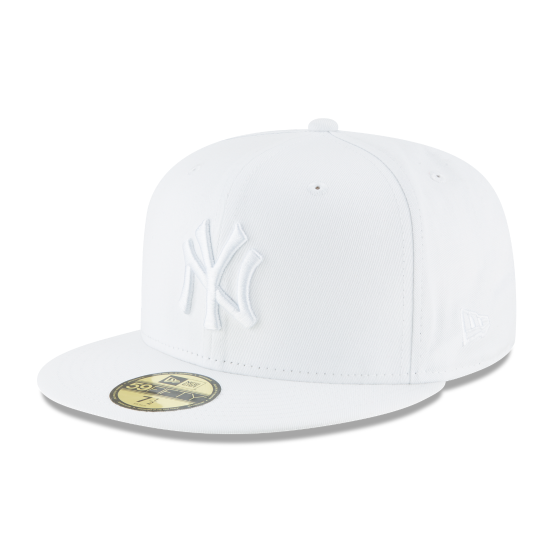 59FIFTY MEN'S MLB NEW YORK YANKEES ALL WHITE FITTED HAT