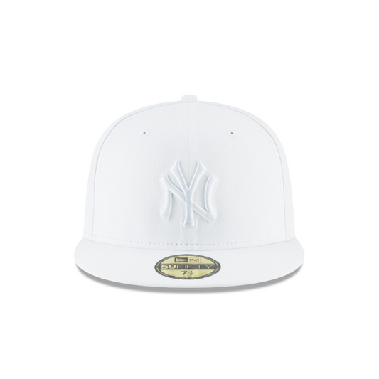 59FIFTY MEN'S MLB NEW YORK YANKEES ALL WHITE FITTED HAT