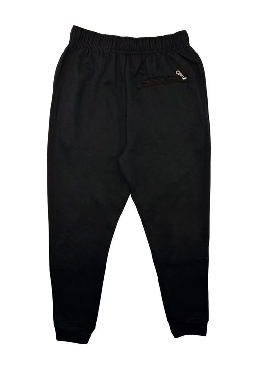 MEN'S FLEECE JOGGER WITH ZIPPER POCKETS (BLACK)