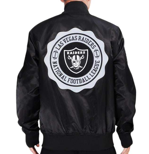 PRO STANDARD NFL LAS VEGAS RAIDERS CREST EMBLEM MEN'S SATIN JACKET