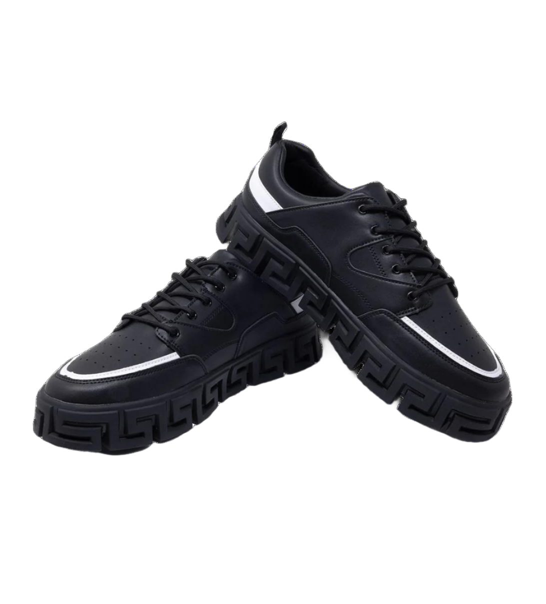 BARABAS MEN'S LOW-TOP PREMIUM SNEAKER SHOES (BLACK)