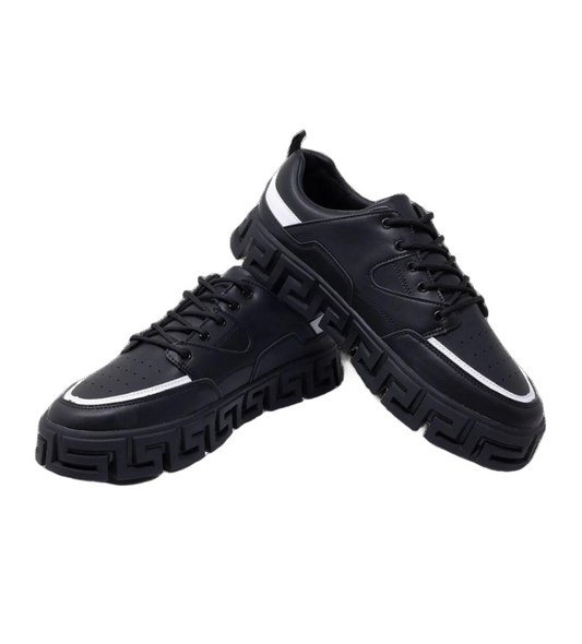 BARABAS MEN'S LOW-TOP PREMIUM SNEAKER SHOES (BLACK)
