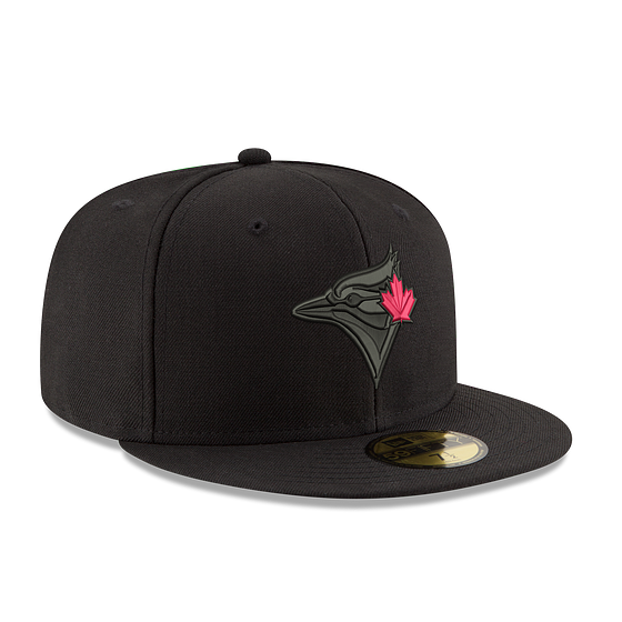 59FIFTY MEN'S MLB TORONTO BLUE JAYS BLACK W/ RED LEAF FITTED HAT
