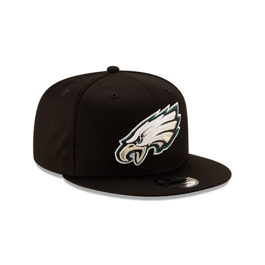 NEW ERA 9FIFTY PHILADELPHIA EAGLES BLACK SNAPBACK HAT