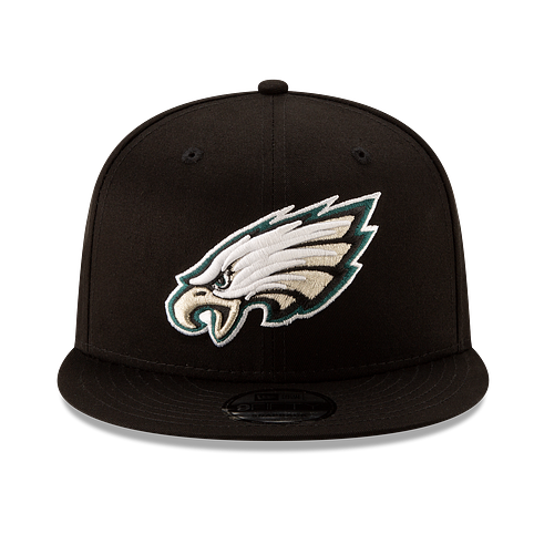NEW ERA 9FIFTY PHILADELPHIA EAGLES BLACK SNAPBACK HAT