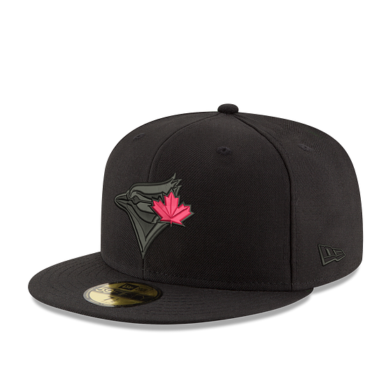 59FIFTY MEN'S MLB TORONTO BLUE JAYS BLACK W/ RED LEAF FITTED HAT
