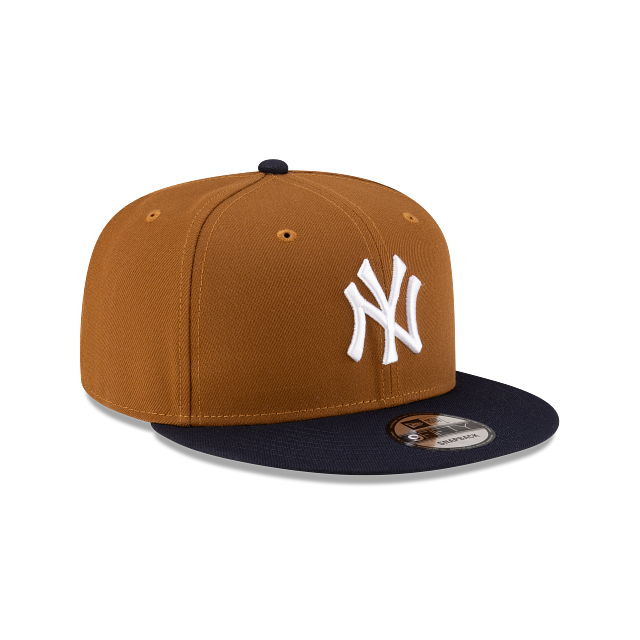 9FIFTY NEW ERA MEN'S MLB NEW YORK YANKEES BROWN/NAVY BLUE SNAPBACK HAT