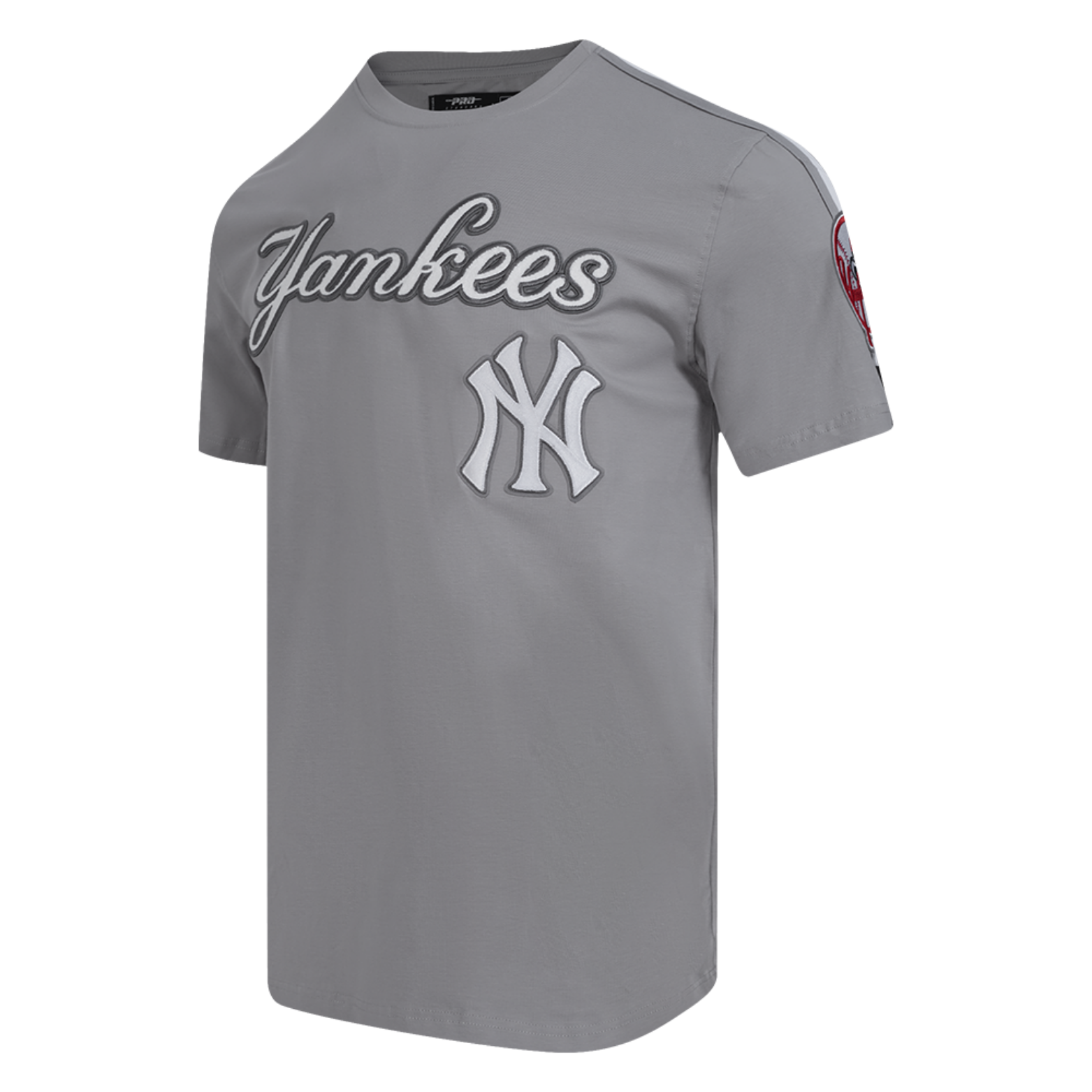 PRO STANDARD MEN'S MLB NEW YORK YANKEES AARON JUDGE #99 SINGLE JERSEY STRIPED GREY T-SHIRT