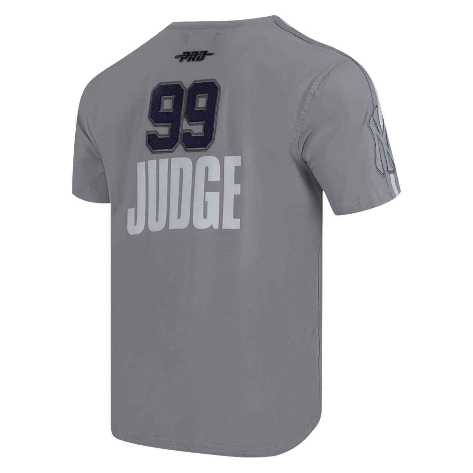 PRO STANDARD MEN'S MLB NEW YORK YANKEES AARON JUDGE #99 SINGLE JERSEY STRIPED GREY T-SHIRT