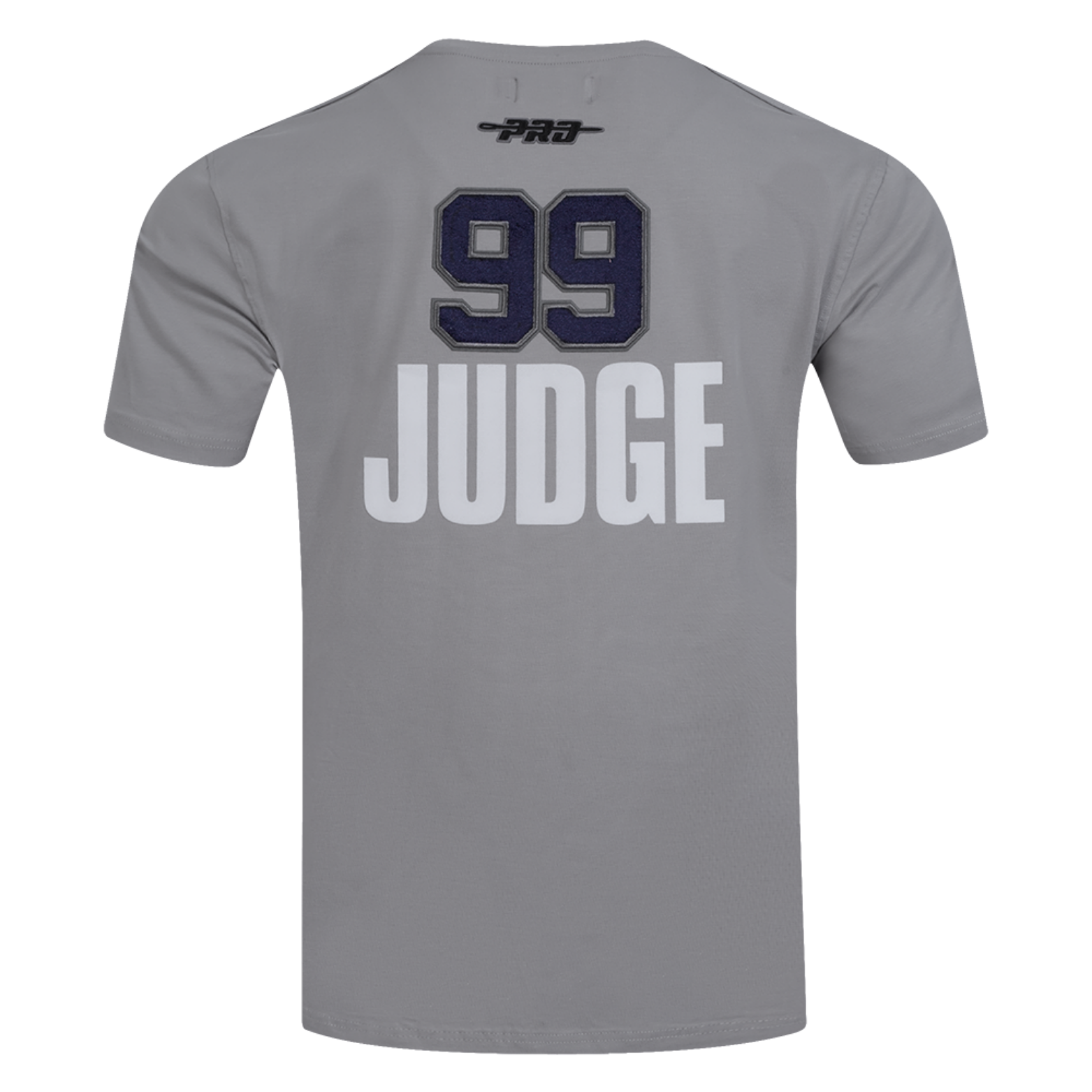 PRO STANDARD MEN'S MLB NEW YORK YANKEES AARON JUDGE #99 SINGLE JERSEY STRIPED GREY T-SHIRT