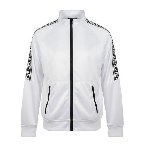 ZERO CALVIN MEN'S ZIP-UP TRACK JACKET (WHITE)