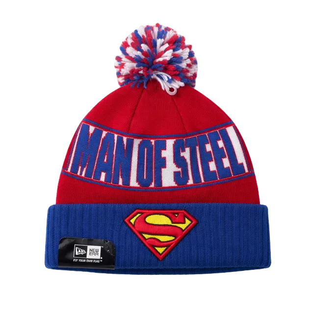 NEW ERA MAN OF STEEL SUPERMAN RED & BLUE TOUQUE