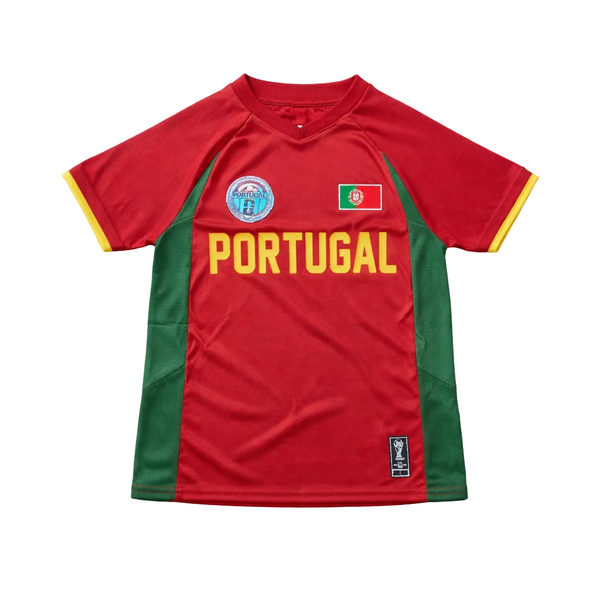 KIDS FIFA WORLD CUP 2026 PORTUGAL NATIONAL TEAM MAROON RED SOCCER JERSEY