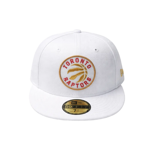 MEN'S TORONTO RAPTORS 5950 FITTED RED/GOLD LOGO ON WHITE
