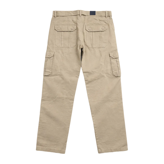 AGILE MEN'S CARGO PANTS W/ BELT (BEIGE)