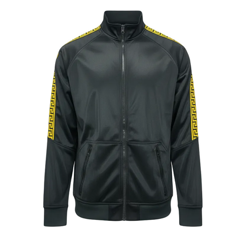 ZERO CALVIN MEN'S ZIP-UP TRACK JACKET (BLACK)